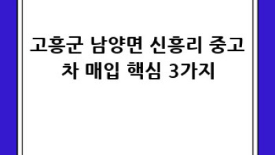 고흥군 남양면 신흥리 중고차 매입 최고가 견적 받는 방법